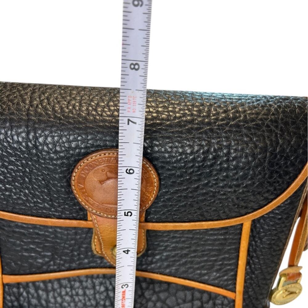 Dooney & Bourke Pebble Leather Black Tan Adjustable Shoulder Strap Crossbody Bag - Picture 8 of 11